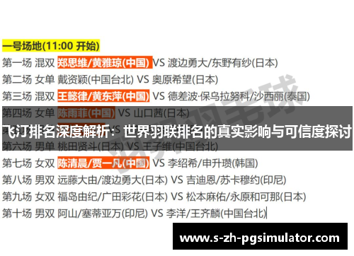 飞汀排名深度解析：世界羽联排名的真实影响与可信度探讨